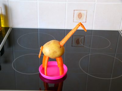 Giraffe made from Vegetables